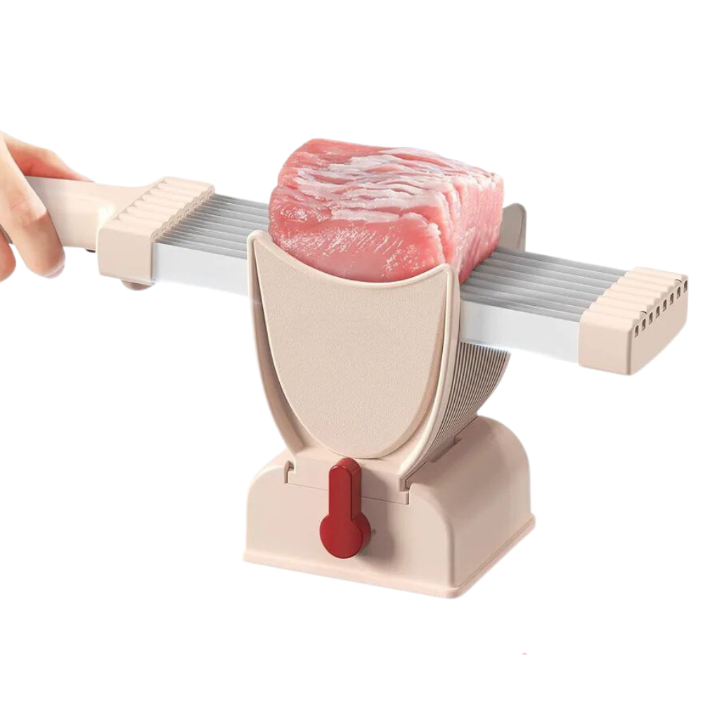 Adjustable Thickness Manual Meat Slicer -Pink - Ozerty